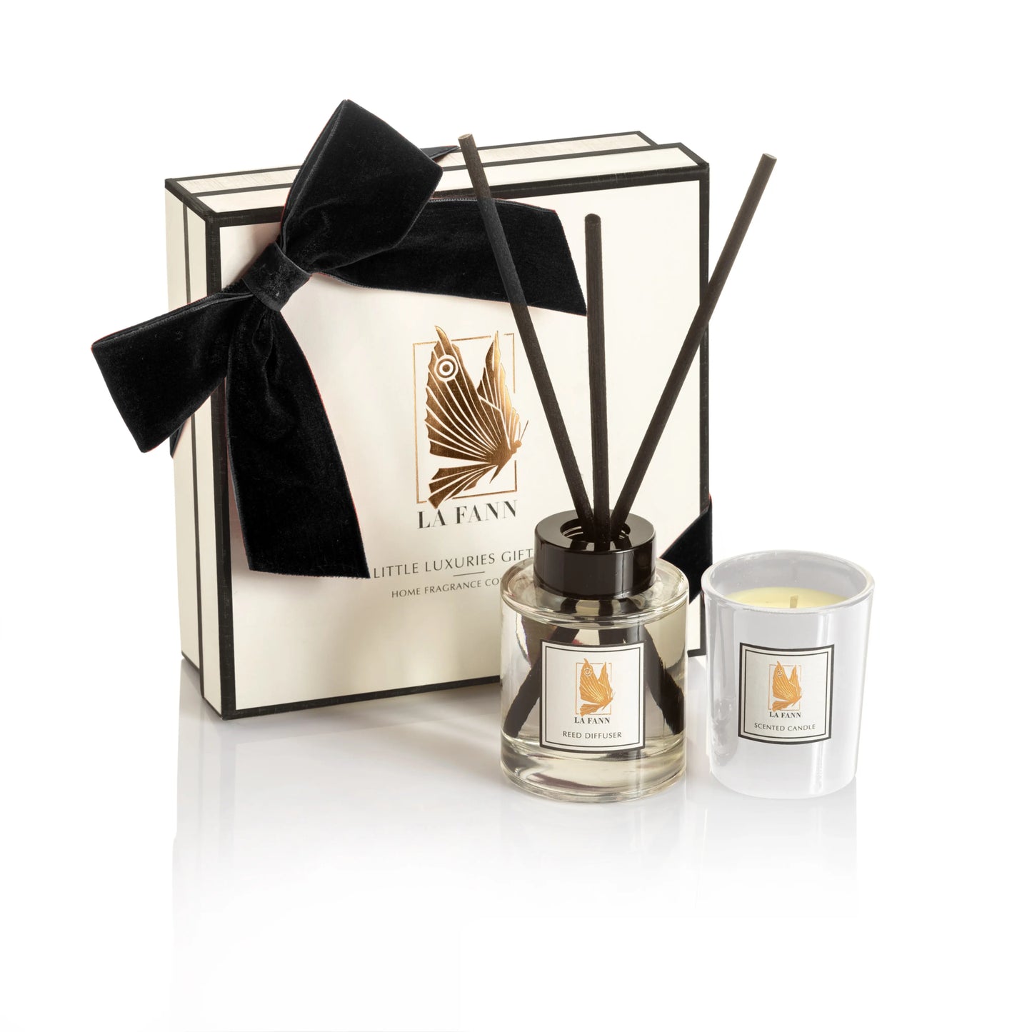 Mini Luxuries Home Gift Set Kamergeur met roos en vanille op stokje 100 ml en geurkaars 70 g